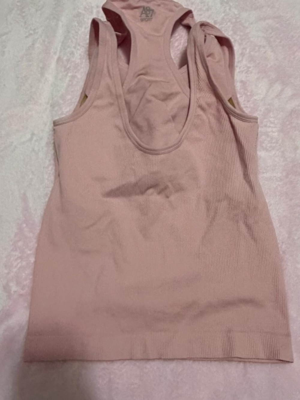 Aeropostale Ribbed Racerback Tank Top - Light Pink - Picture 2 of 3